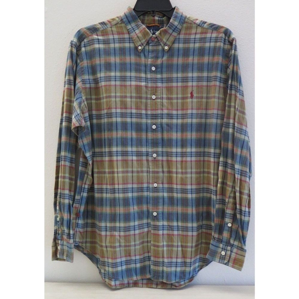 Ralph Lauren Men's Sz XL Multicolor Plaid Classic Fit Button Down L/S Shirt $110
